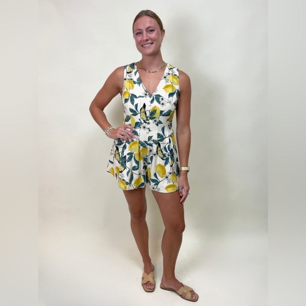 Brand new with tags Dress Forum Lemon Print Romper size small - Picture 1 of 3